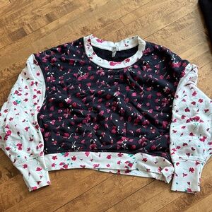 Joie Cream and Red Floral Top